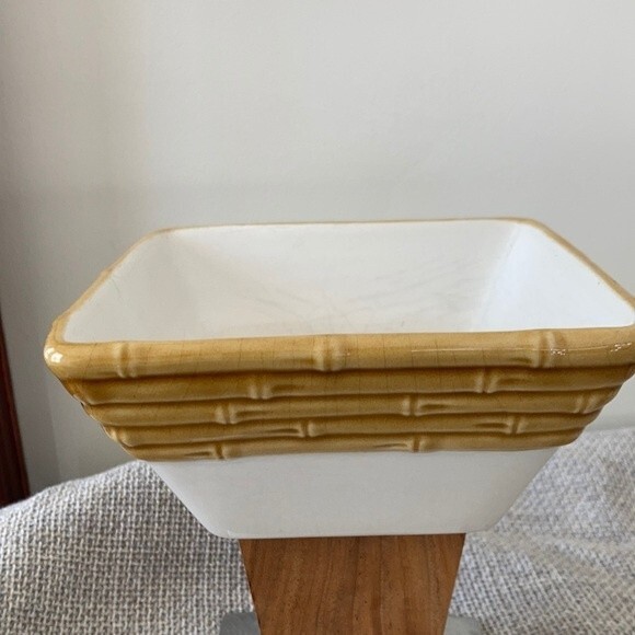 Ceramic square bowl bamboo design - Picture 1 of 4